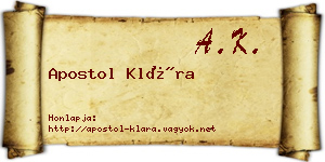 Apostol Klára névjegykártya
