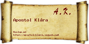 Apostol Klára névjegykártya