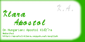 klara apostol business card